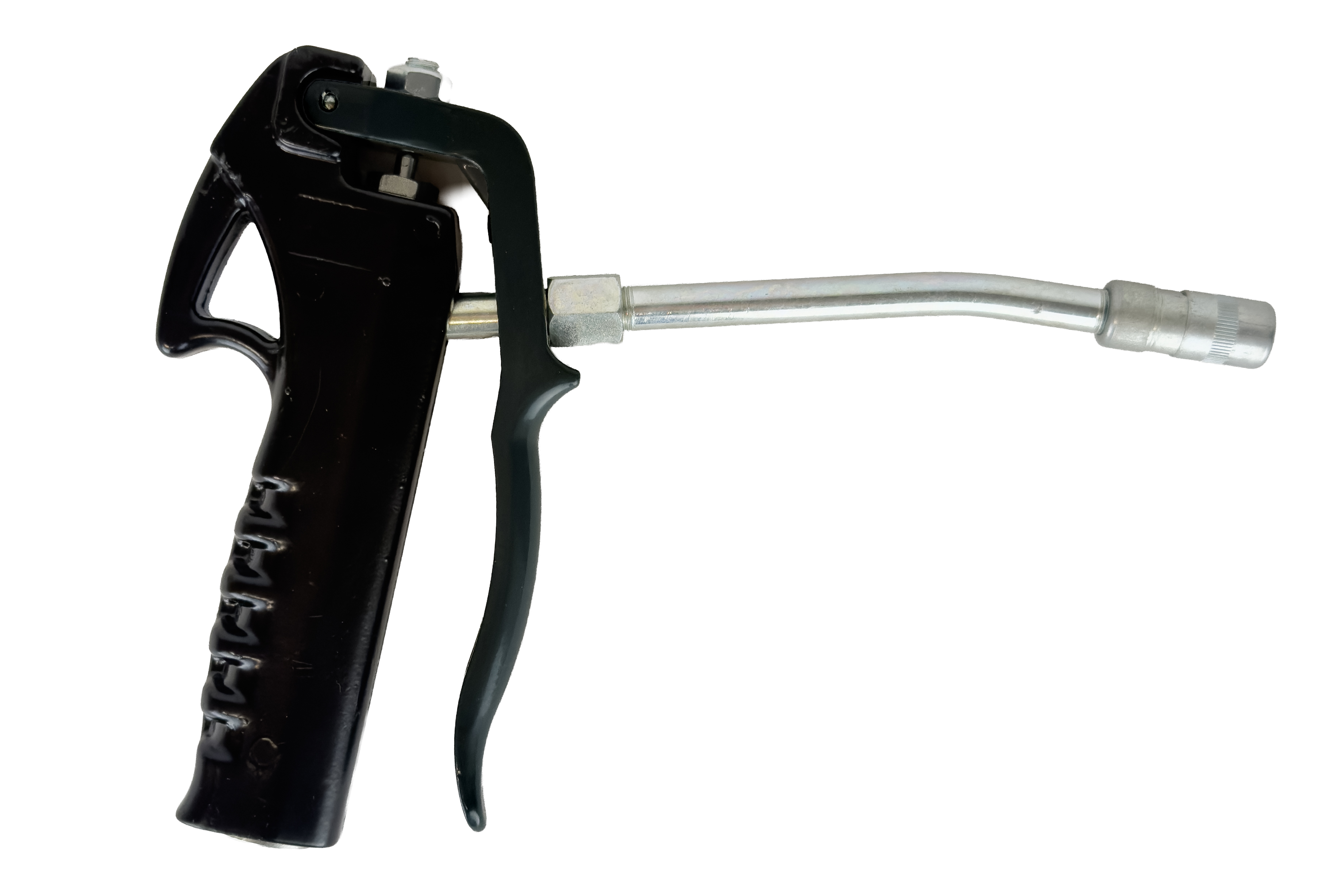 Grease control valve with rigid outlet and hydraulic connector